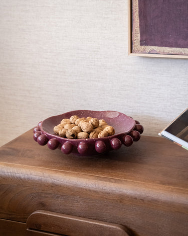 Grote Deco Schaal Viro Burgundy - Things I Like Things I Love