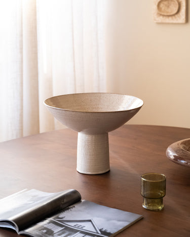 Grote Schaal op Voet Vasco Keramiek Beige - Things I Like Things I Love