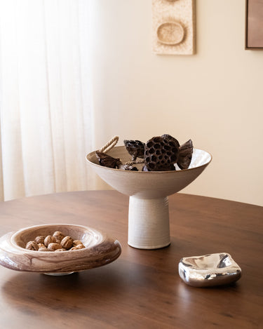 Grote Schaal op Voet Vasco Keramiek Beige - Things I Like Things I Love