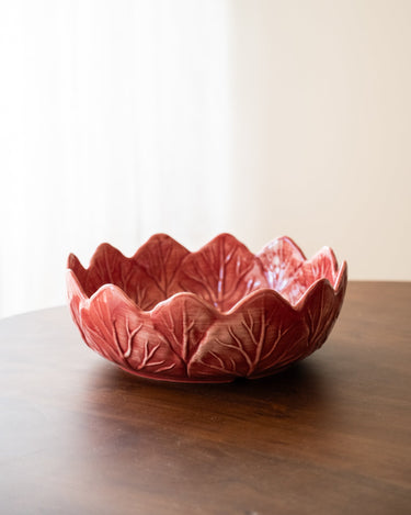 Handbeschilderde Saladeschaal Slablad Bordeaux - Things I Like Things I Love