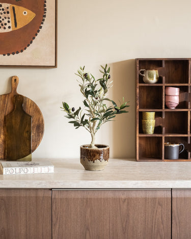 Handgemaakte Bloempot Folke Keramiek Bruin - Things I Like Things I Love