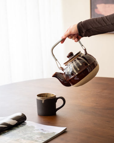 Handgemaakte Japanse Theepot Amesuzu Bruin - Things I Like Things I Love