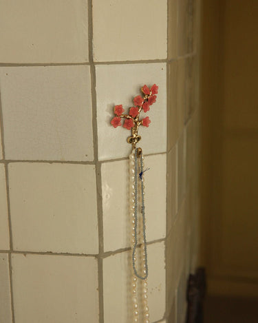 Handmade Hook Elodie Flowers Brass - Things I Like Things I Love
