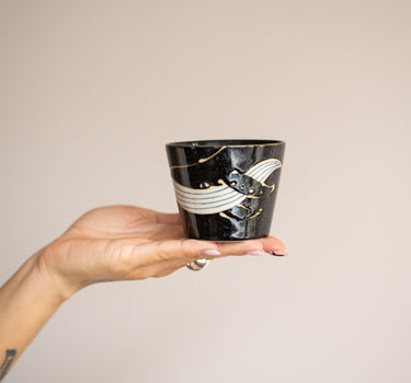 Handmade Japanese Cappuccino Mug Whale - Things I Like Things I Love