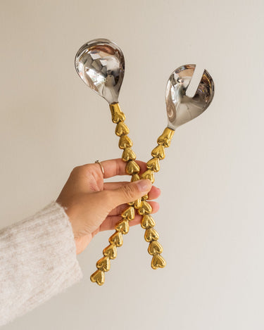 Handmade Salad Servers Holly Heart - Things I Like Things I Love
