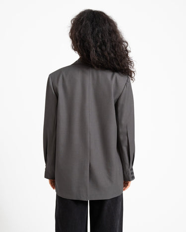 Iris Sleeve Detail Blazer Dark Grey Melange - Things I Like Things I Love