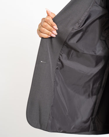 Iris Sleeve Detail Blazer Dark Grey Melange - Things I Like Things I Love