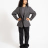 Iris Sleeve Detail Blazer Dark Grey Melange - Things I Like Things I Love