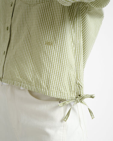Jamie Poplin String Shirt Fern/White - Things I Like Things I Love