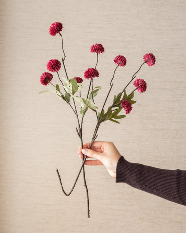 Kunstbloem Pompom Bordeaux - Things I Like Things I Love