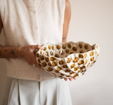 Large Deco Bowl Dotti Brown - Things I Like Things I Love