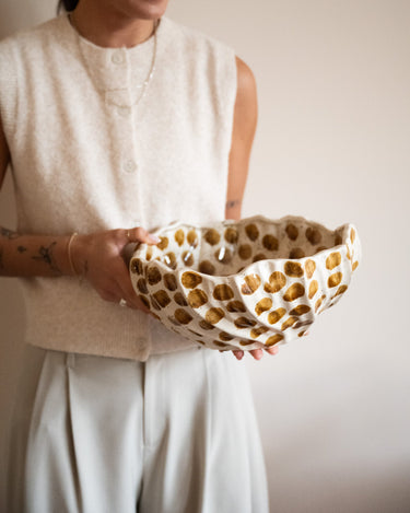 Large Deco Bowl Dotti Brown - Things I Like Things I Love