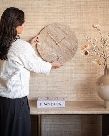 Large Wall Clock Travertine - Things I Like Things I Love