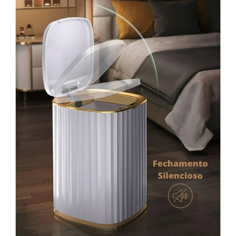 Lixeira Automática com Sensor 15l para Banheiro e Cozinha Lenogue