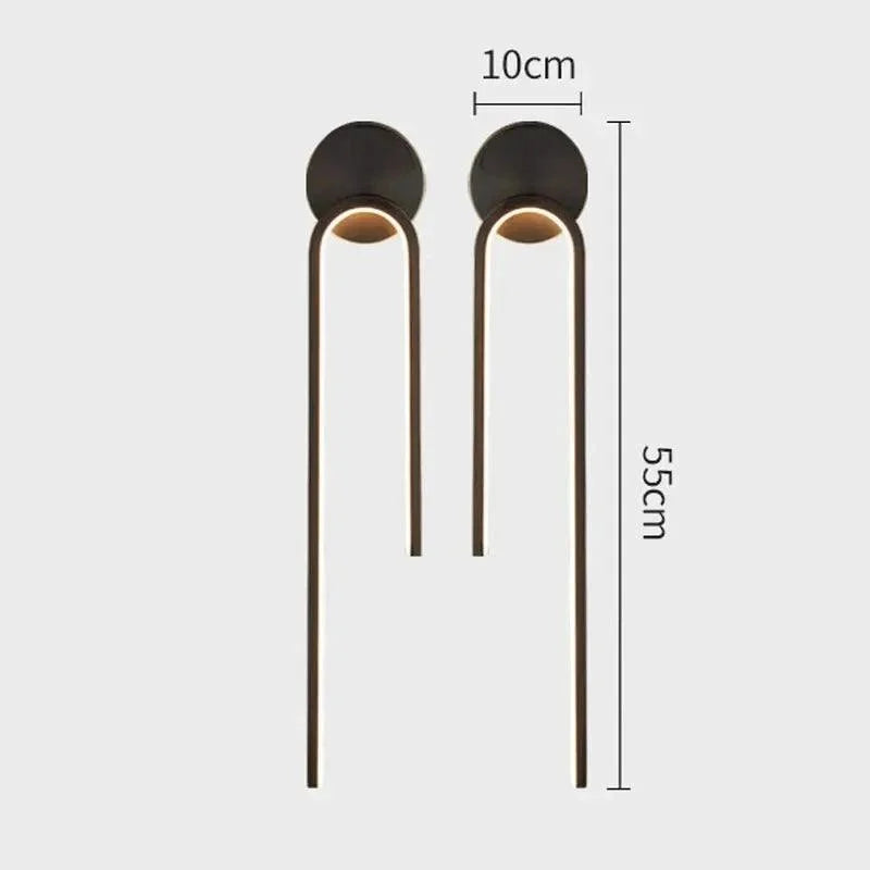 Luminária de Parede Led Design Moderno para Decoração e Iluminação Lenogue 2 Peças Preto / Luz Quente (2700-3500k)