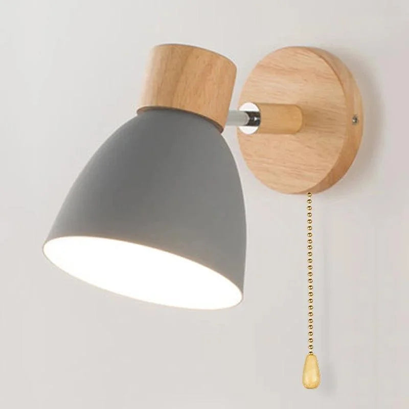 Luminária de Parede Led Madeira Estilo Nórdico para Decoração Lenogue Cinza / 1 Peça