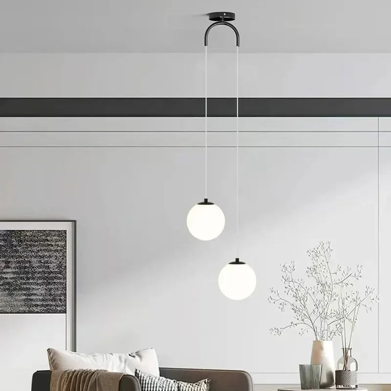 Lustre Pendente de Vidro com Led para Sala e Quarto Lenogue