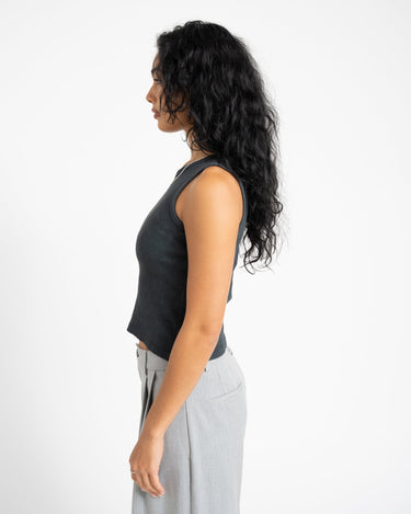 Maya Washed Tank Top Black - Things I Like Things I Love