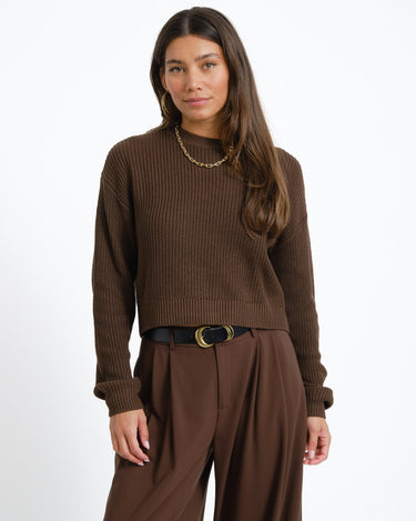 Maysa O-Neck Knit Noos Chocolate Brown - Things I Like Things I Love