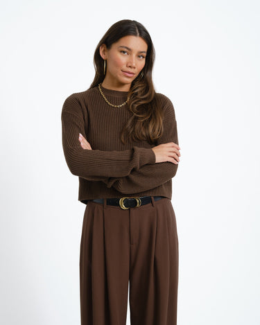 Maysa O-Neck Knit Noos Chocolate Brown - Things I Like Things I Love