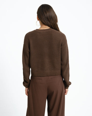 Maysa O-Neck Knit Noos Chocolate Brown - Things I Like Things I Love