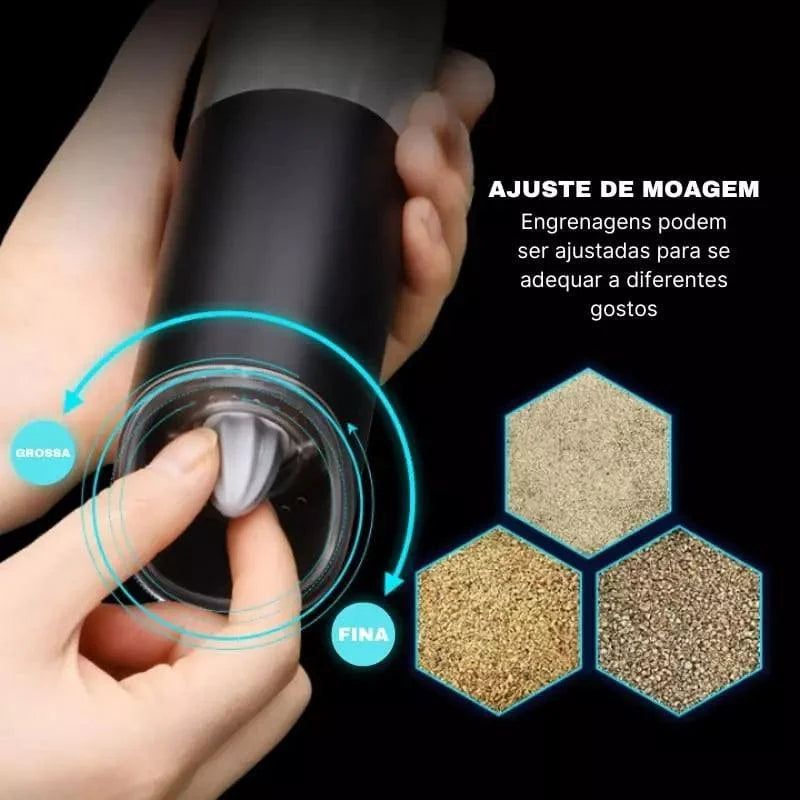 Moedor Elétrico de Pimenta e Temperos Aço Inox Lenogue