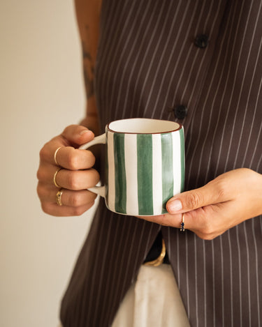 Mug Mykonos Green Stripe - Things I Like Things I Love