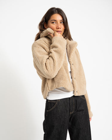 Nati Crop Teddy Jacket Birch - Things I Like Things I Love