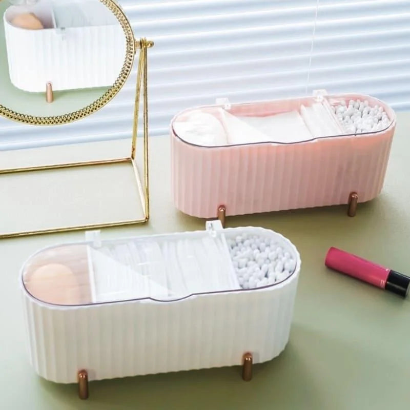 Organizador de Maquiagem Porta Esponja e Algodão com Design Luxuoso Lenogue