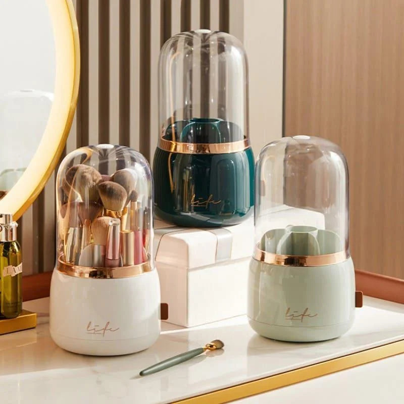 Organizador Porta Pincéis de Maquiagem Giratório com Design Moderno Lenogue