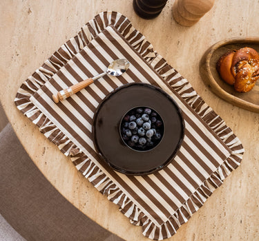 Placemat Ellie Gestreept Bruin - Things I Like Things I Love