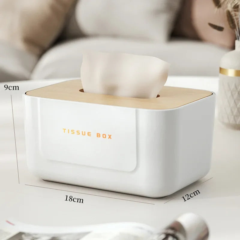 Porta Lenços Estilo Japonês com Tampa de Bambu Lenogue