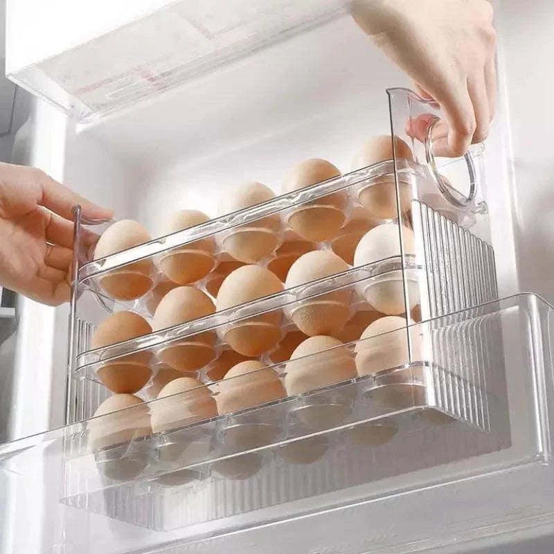 Porta Ovos para Geladeira com 3 Andares 34 Compartimentos Lenogue Branco