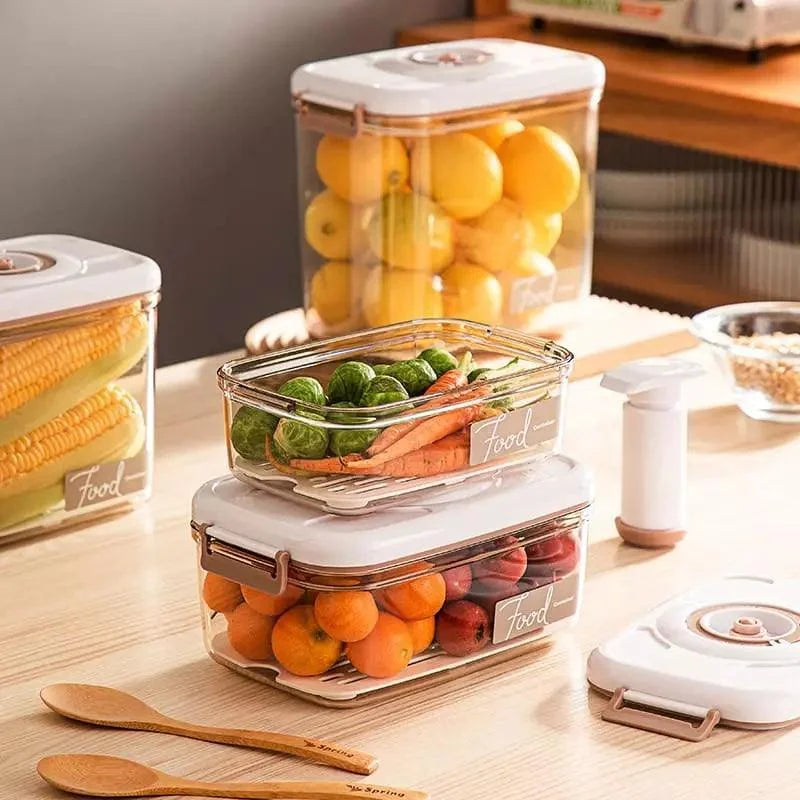 Pote Hermético com Tampa e Selador a Vácuo para Alimentos Lenogue