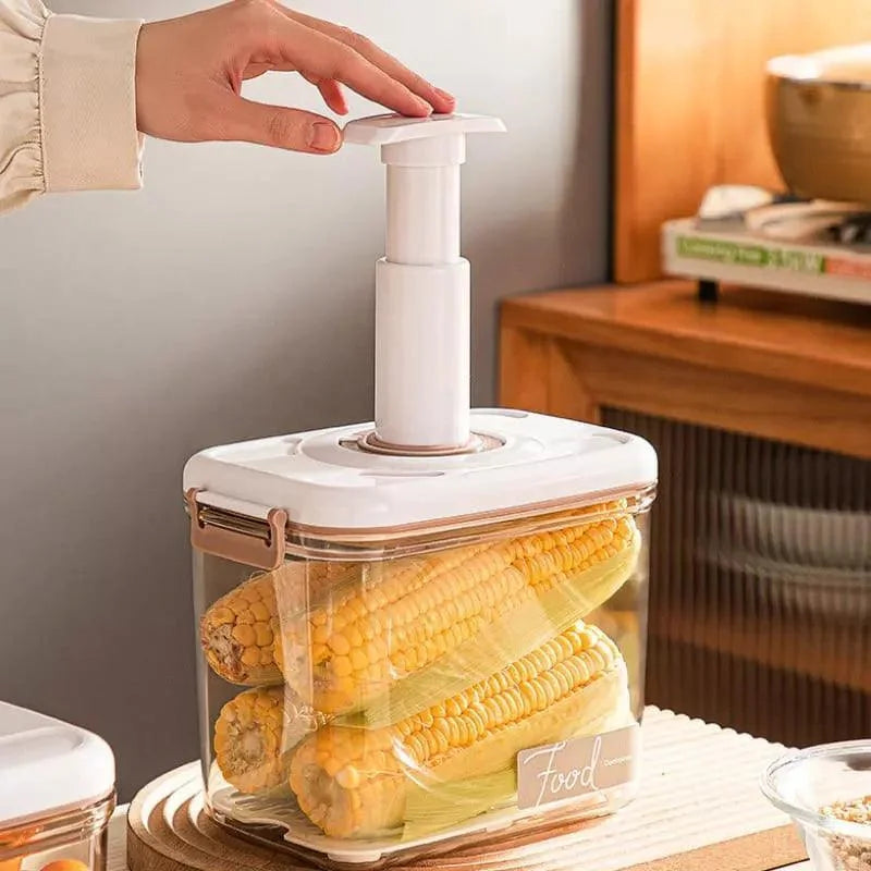 Pote Hermético com Tampa e Selador a Vácuo para Alimentos Lenogue