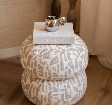 Pouf Anic Pattern Sand - Things I Like Things I Love