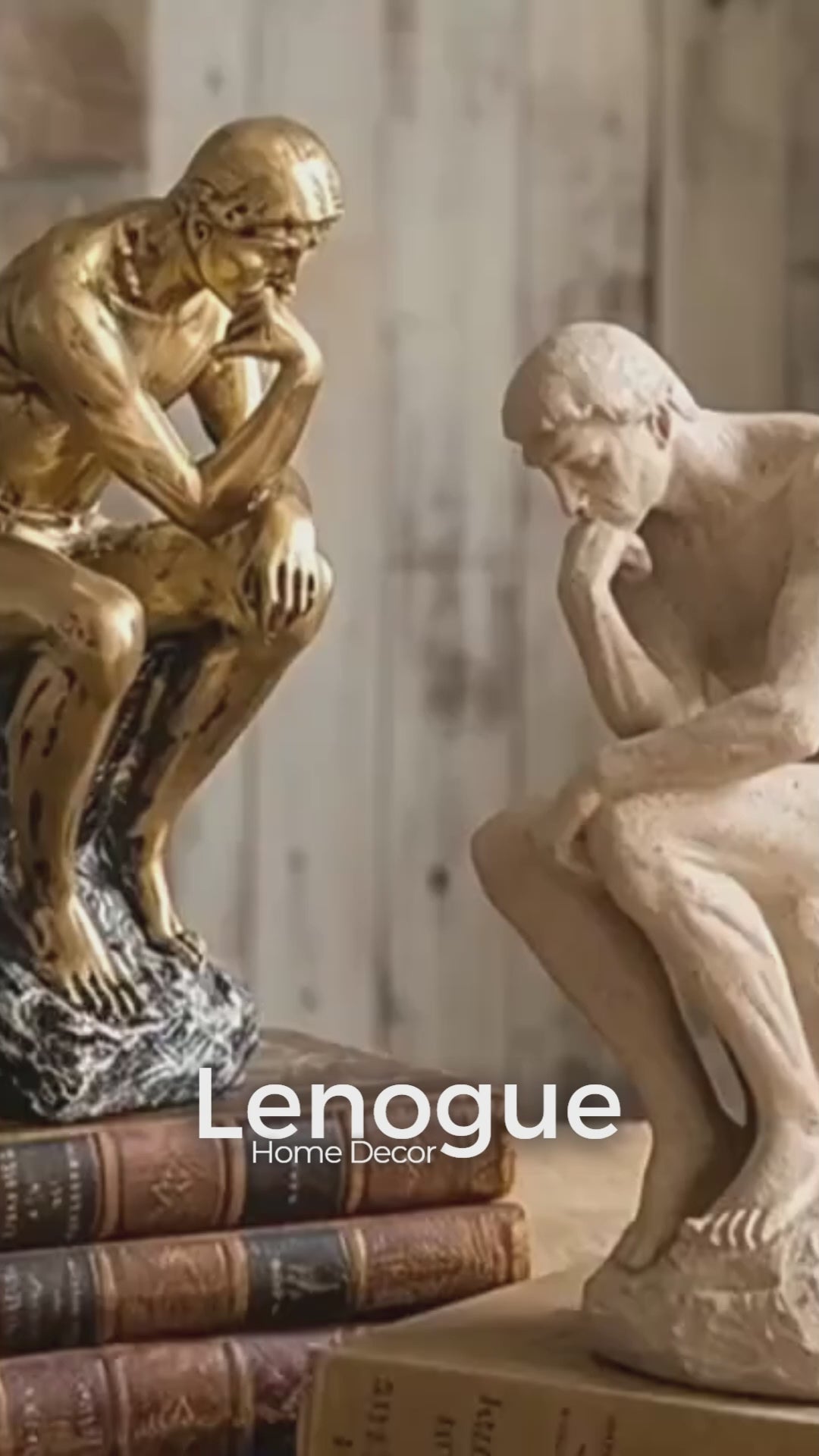 Escultura Abstrata Pensador em Resina para Decoração Lenogue