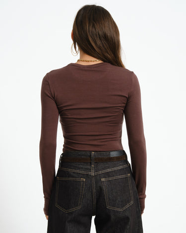 Rouge Maple O-Neck Tee Seal Brown - Things I Like Things I Love