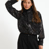 Rouge Mary High Neck Shirt Meteorite/Sequins - Things I Like Things I Love