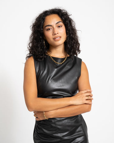 Sandy PU Dress Black - Things I Like Things I Love