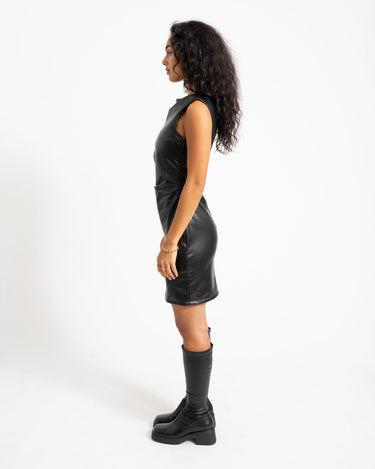 Sandy PU Dress Black - Things I Like Things I Love