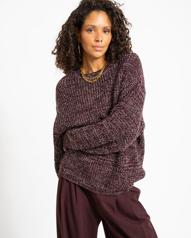 Sascha O-Neck Knit Fig Romance Rose - Things I Like Things I Love