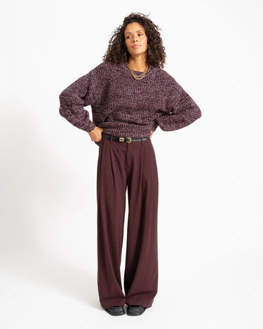 Sascha O-Neck Knit Fig Romance Rose - Things I Like Things I Love