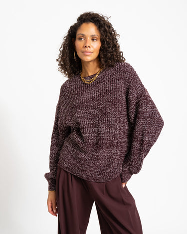 Sascha O-Neck Knit Fig Romance Rose - Things I Like Things I Love
