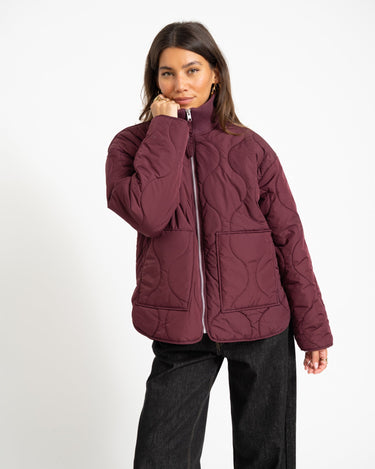 Serena Mid Quilted Jacket Winetasting - Things I Like Things I Love