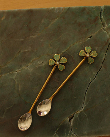 SET OF 2 - Handmade Lucky Clover Teaspoon - Things I Like Things I Love