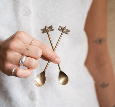 SET OF 2 - Spoon Dragonfly Gold - Things I Like Things I Love