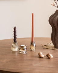 SET OF 3 - Candle Holder Glass Smoked Brown - Things I Like Things I Love