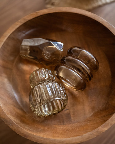 SET OF 3 - Candle Holder Glass Smoked Brown - Things I Like Things I Love