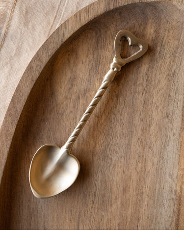 SET OF 4 - Heart Spoon Brass - Things I Like Things I Love
